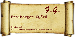Freiberger Győző névjegykártya